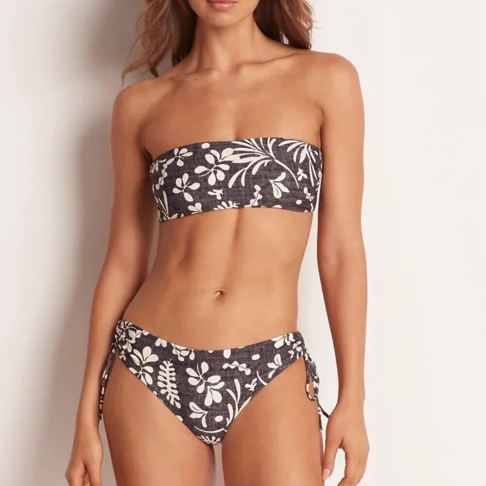 Monte & Lou Tapa Bandeau Bikini Top | Size US 4 | NWT | Recycled Fabric
